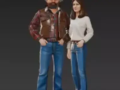 83 - Rebel Trucker Hero and Passenger - Figures from a 3D print model