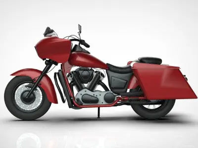 Cruiser Batwing Motorcycle 3D Model 3D model