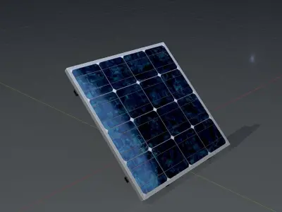 Solar module version 3 2x2m tilt angle 40 degrees without stand Low-poly 3D model