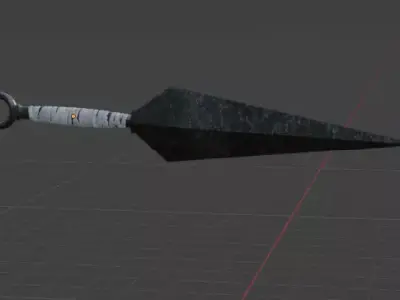 Kunai ninja weapon Low-poly 3D model