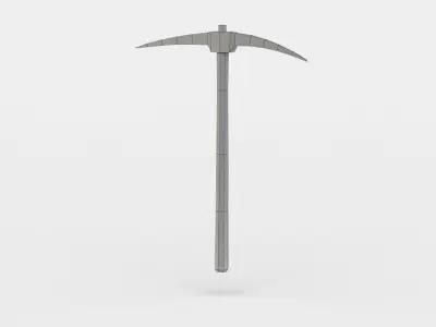 Pickaxe metal hammer Low-poly 3D model