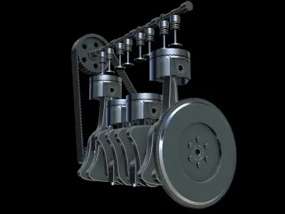 High poly piston engine 3D model 3D model