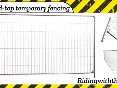 Round-top temporary fencing panel Low-poly 3D model