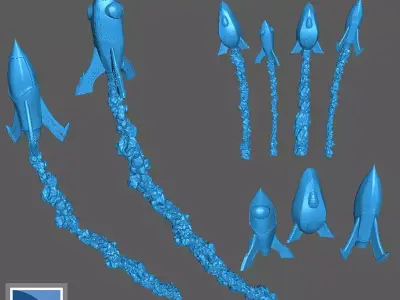 6mm Scale Rocket ships for SciFi Wargames - pack 1 Free 3D print model