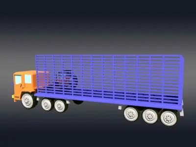 Vehicle Carrier Truck  Low-poly 3D model