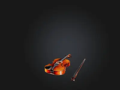 Rare Antique Violin Low-poly 3D model