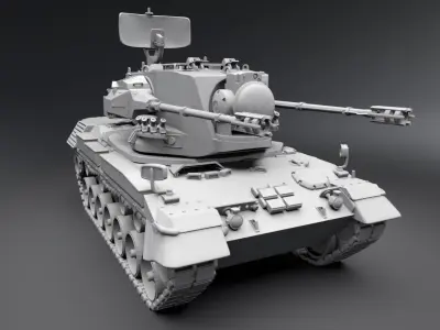 Flakpanzar Gepard Scale Model 3D print model