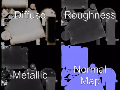 Rustic Metallic Barrel model pack Low-poly 3D model