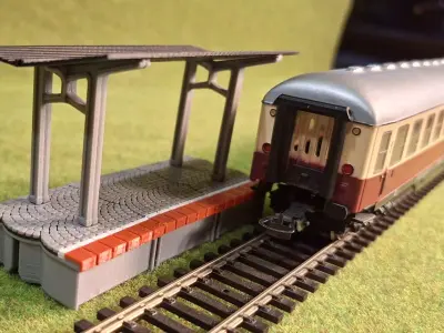 Single Edge Platform Roof2 1-87 FDM color 3D print model