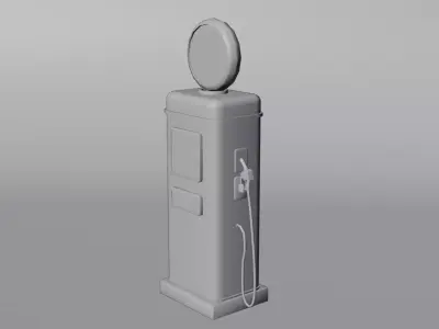 Vintage Gas Pump  Game Ready  Low Poly  PBR Asset Low-poly 3D model