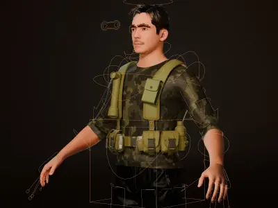 military man  Low-poly 3D model