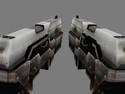 pistol 9mm handgun low poly 3d model Low-poly 3D model