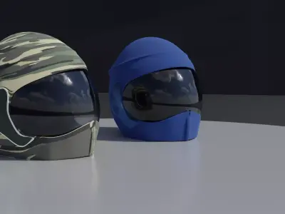 Realistic Tactical Motorcycle Helmet  PBR 3D Model 3D model