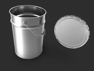 Steel Bucket 20L 3D Model