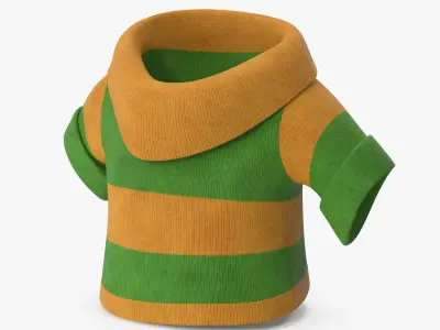 Cartoon Short Sleeve Sweater Yellow 3D model