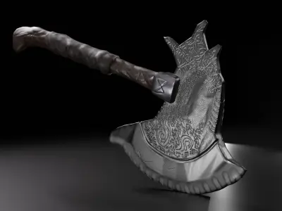 Rune axe Low-poly 3D model