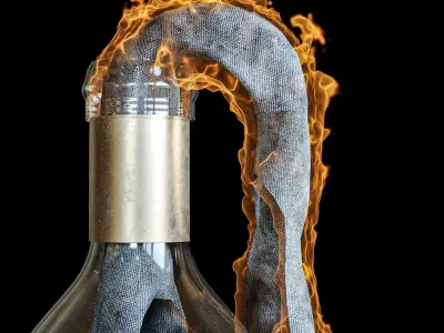 Molotov cocktail Low-poly 3D model