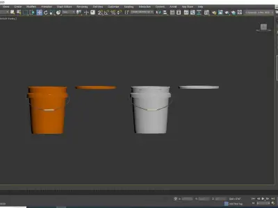 Buckets - Plastic  Low-poly 3D model