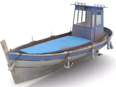 Fishing Boat 04 Low-poly 3D model