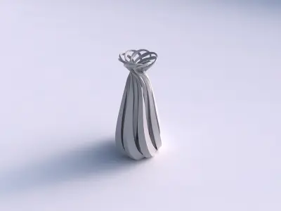 Vase double twiste with sharp edges and squeezed top part wid... 3D print model