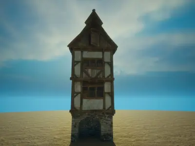 Medieval House9 - exterior design Low-poly 3D model