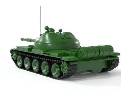 T-62 Low-poly tank  3D model
