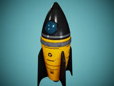 Cartoon Rocket GameReady Model Free low-poly 3D model