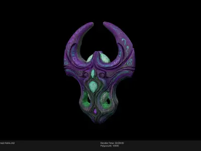 Low Poly Stylized Ethereal Helm Low-poly 3D model