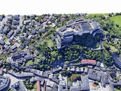 Hohensalzburg Fortress-Salzburg castle Low-poly 3D model