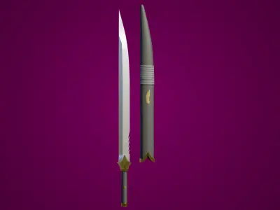 Sword 05 Game-Ready PBR Unity UE Arnold V-Ray Textures Included Low-poly 3D model