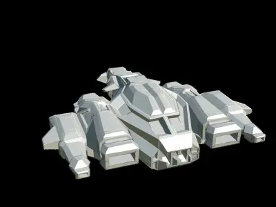 Low poly spaceship Free low-poly 3D model purchase