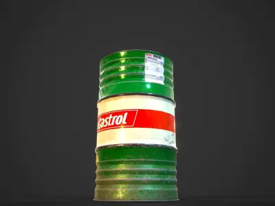 Barrels Castrol PBR Low-poly 3D model