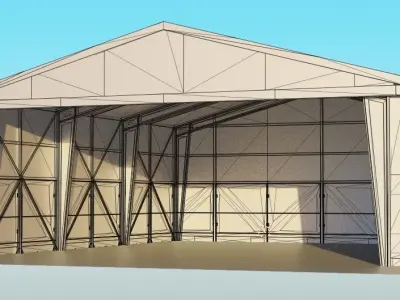 Aircraft Hangar Car Garage Free low-poly 3D model