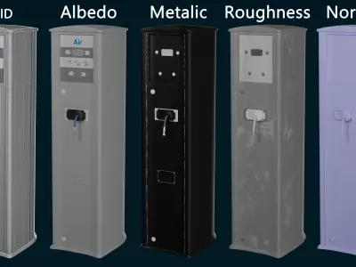 Urban Air Pump Station Game Ready Model Low-poly 3D model