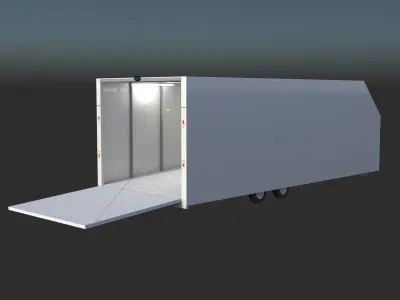 Car Trailer ready project for build or use into any game 3D model