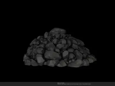 Stylized Coal Pile 3D Model - AI Low-poly 3D model