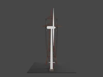 Wind Turbine Energy Animated 3D Model 3D model