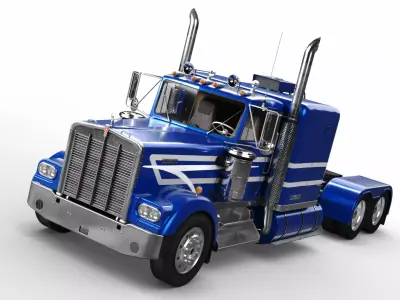 Kenworth W900 A 1981 Low-poly 3D model