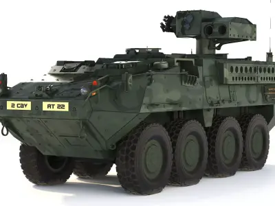 M1134 ATGM Stryker 2008 3D model