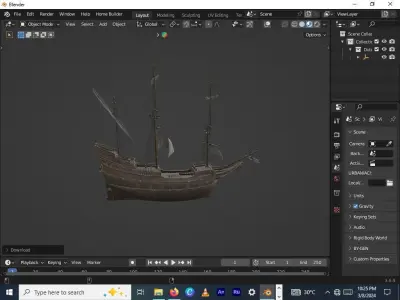  a ship Free 3D model