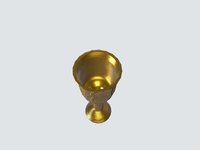 Golden Goblet Low-poly 3D model