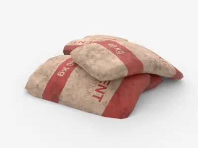 Cement Bags Low-poly 3D model