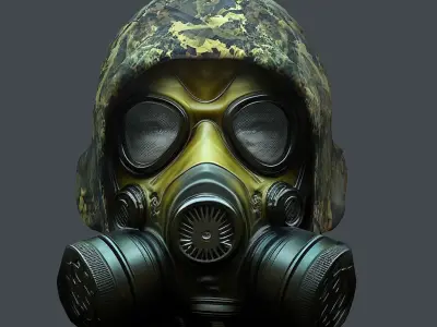 Gas mask helmet 3d model military combat Low-poly  Low-poly 3D model purchase