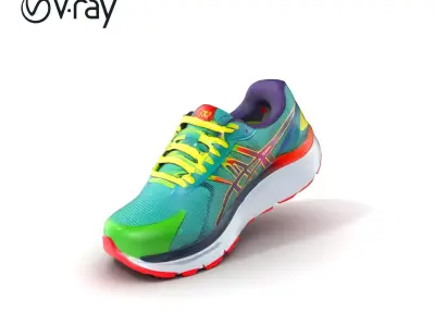 Vivid Athletic Shoe Model Pack with Dynamic Design Low-poly 3D model