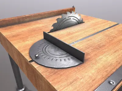 Circular Saw Bench Low-poly 3D model