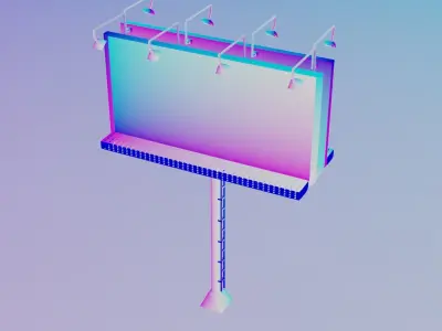 Billboard 3d model with advertisement Low-poly 3D model