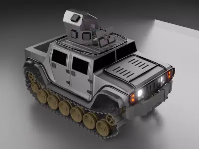 Hummer h1 Military Vehicle Low-poly 3D model