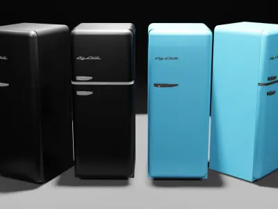 Big Chill Retro Refrigerator Low-poly 3D model