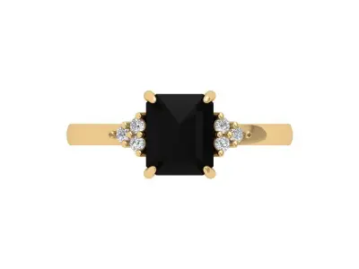 Radiant Solitaire Ring 3D print model 4