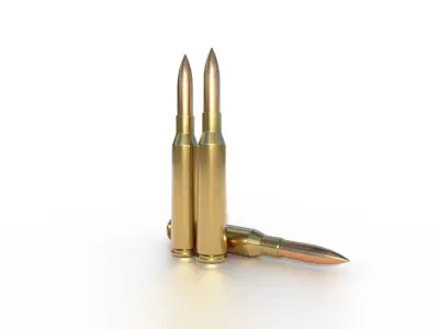 65 x 57 mm SR Mauser Ammo Low-poly 3D model